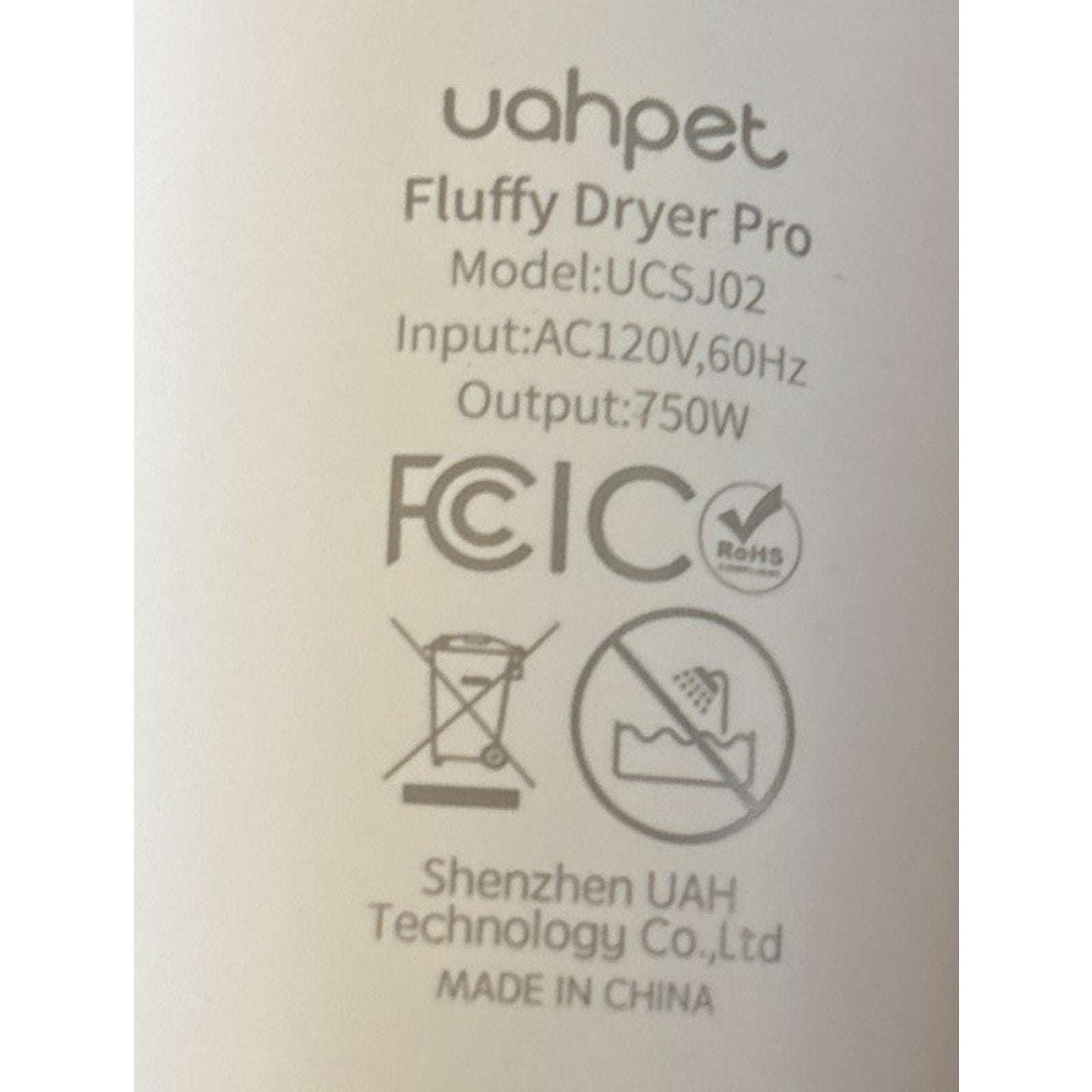 uahPet Fluffy Dog Dryer PRO NTC Smart Temperature Control, Low Noise, Quick Dry