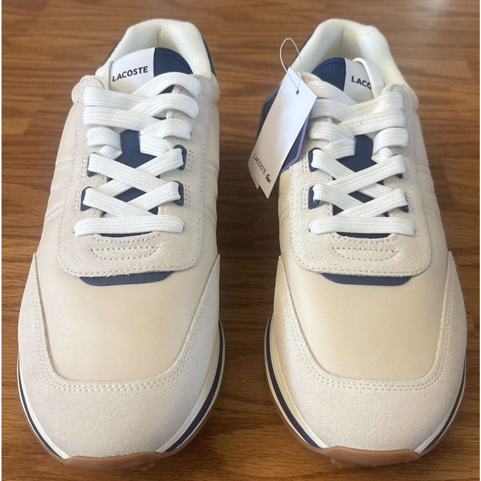 Lacoste L-Spin 223 1 SMA 746SMA0005 Off-White Navy Streetwear Mens Sneakers 11.5