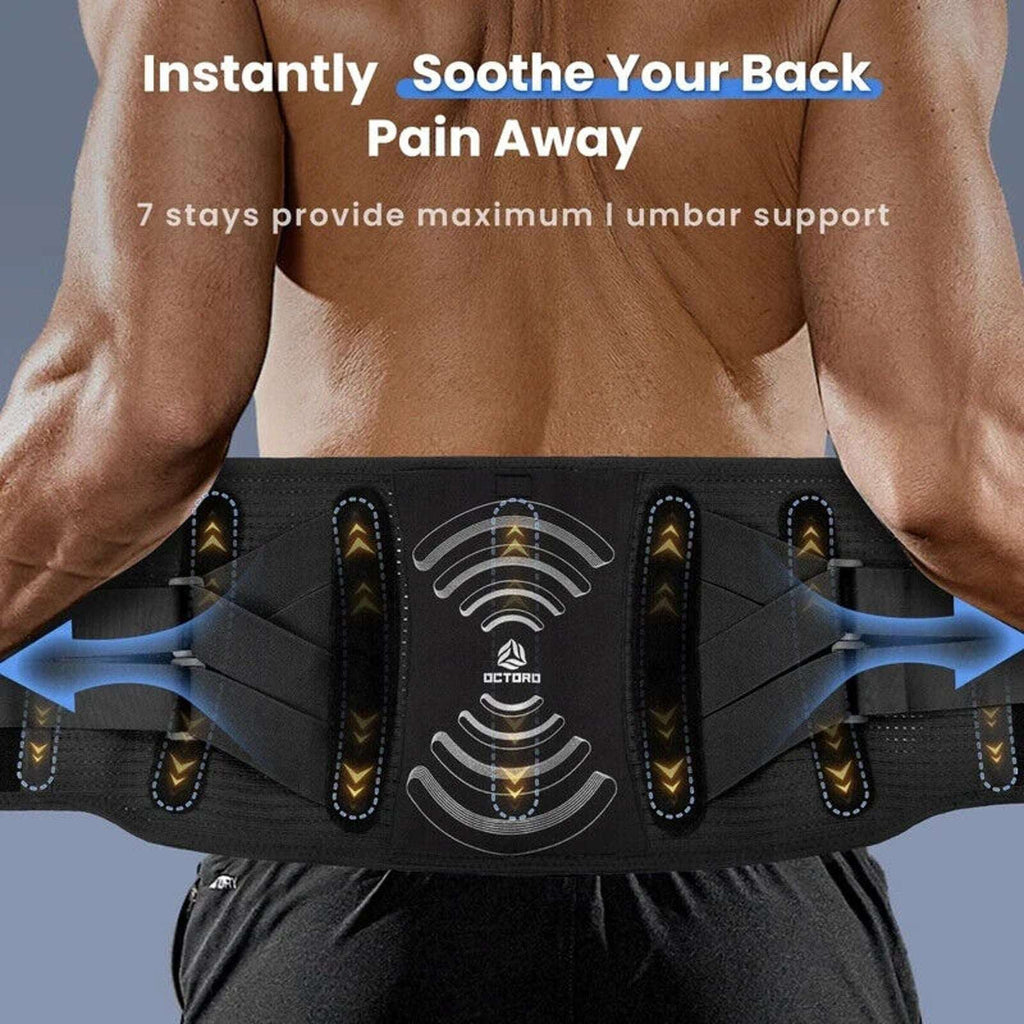 Brace for Lower Back Pain Relief, Lumbar Support w/ Hot & Cold Therapy Pocket
