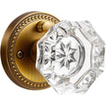 SORWDUERM Antique Brass and Crystal Door Knob Interior Privacy with Lock Button