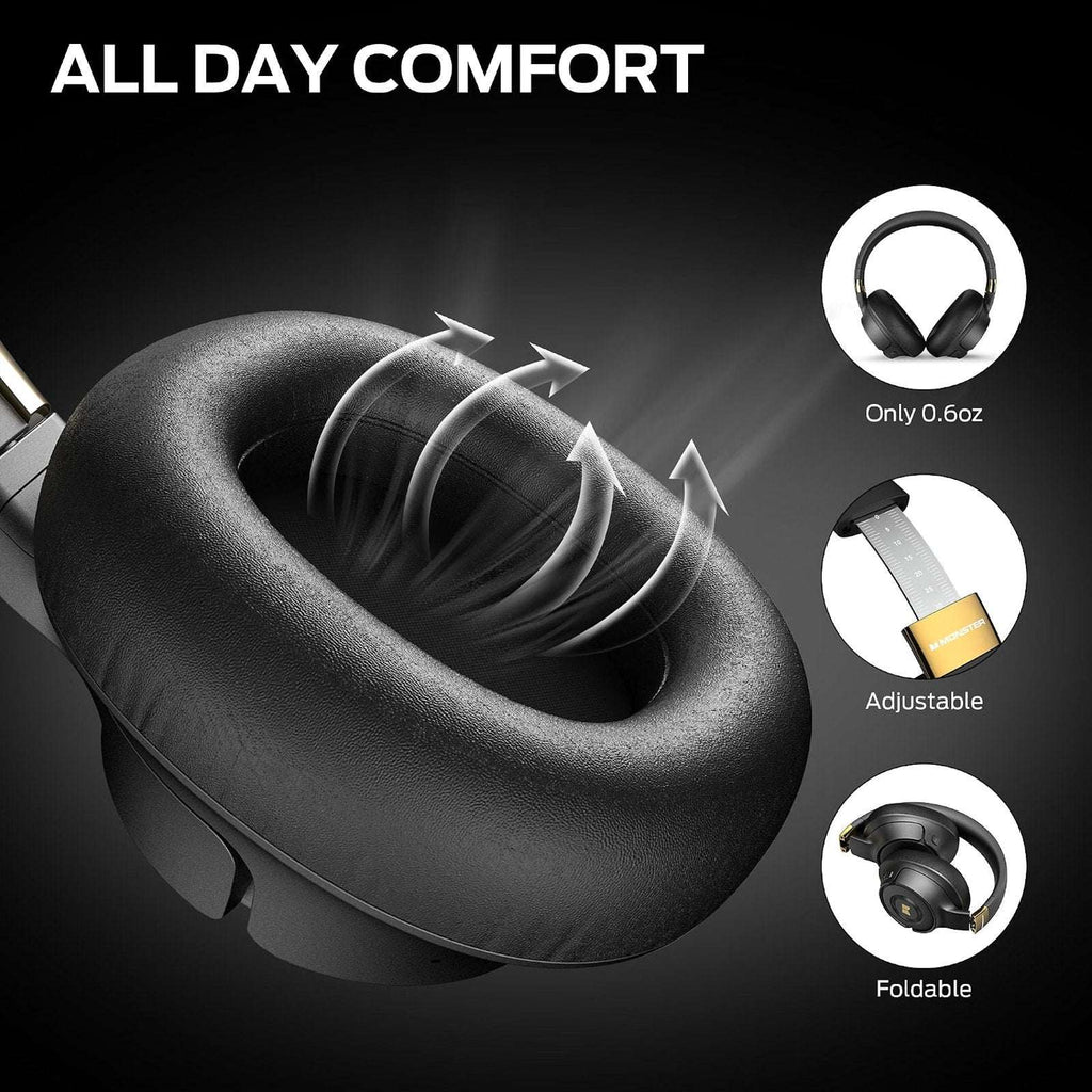 Monster Persona SE ANC Over Ear Bluetooth Headphones Wireless HiFi Bass Mic 60H