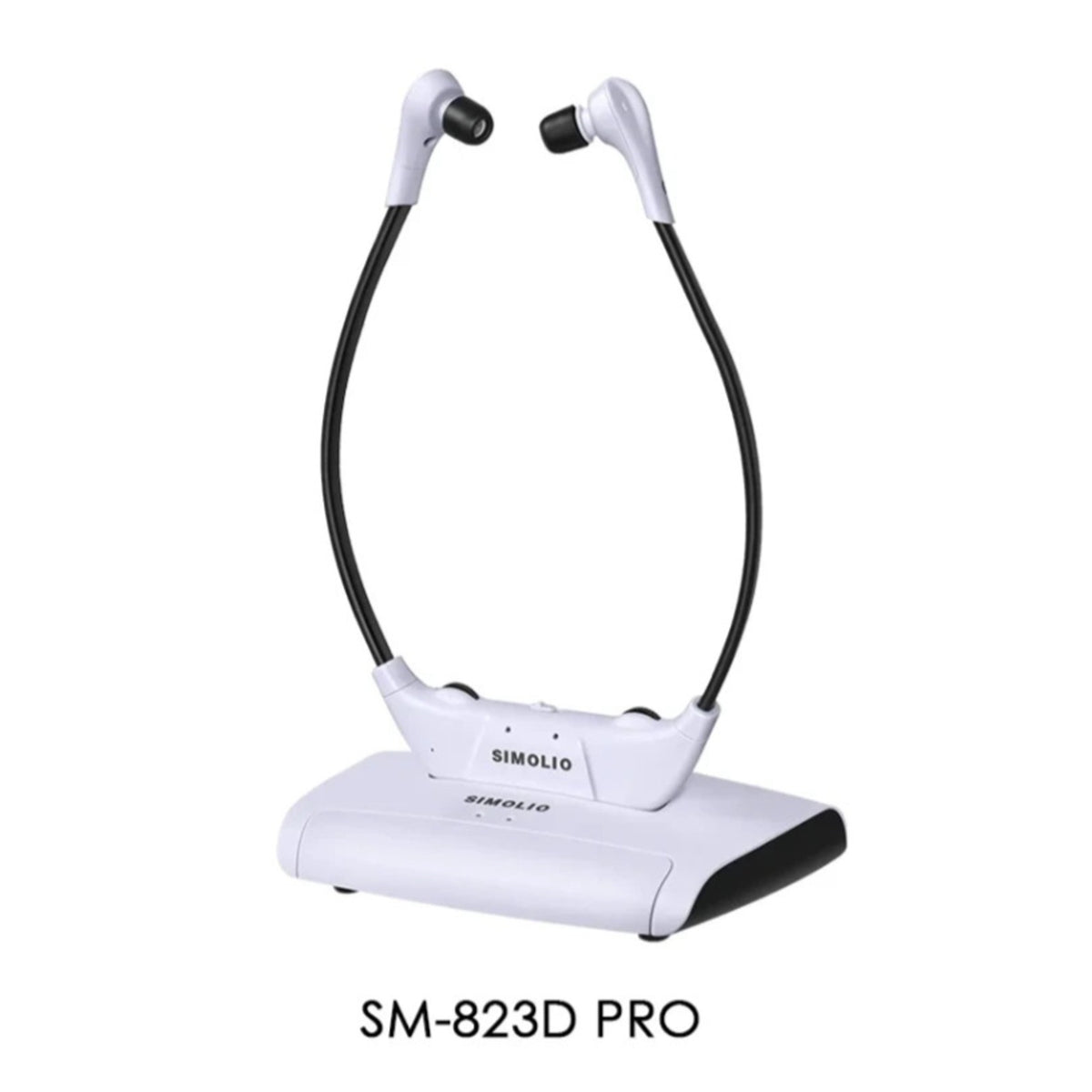 SIMOLIO 2.4GHz Wireless TV Headset for Hearing Impaired SM-823D PRO For Any TV