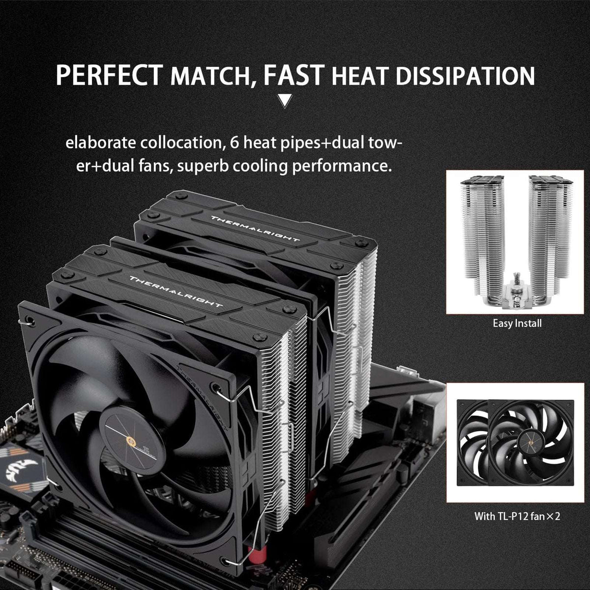 Thermalright Peerless Assassin 120 V3 CPU Cooler Dual Tower/Fan 2000RPM 6 AGHP