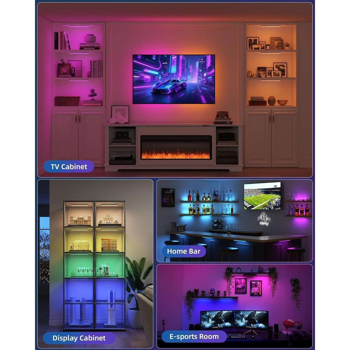 EZVALO Under Cabinet Lighting, 6Pk RGBWW Rechargeable Motion Sensor - READ!