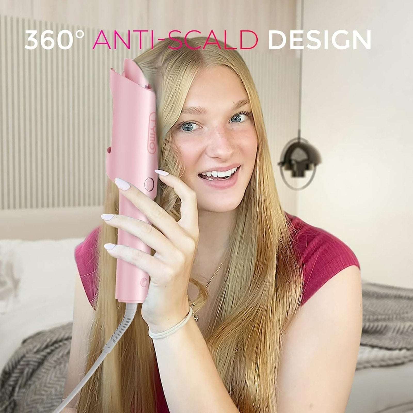 TYMO CURLPRO 1 Inch Automatic Rotating Curling Iron Anti-Tangle Smart Temp Contr