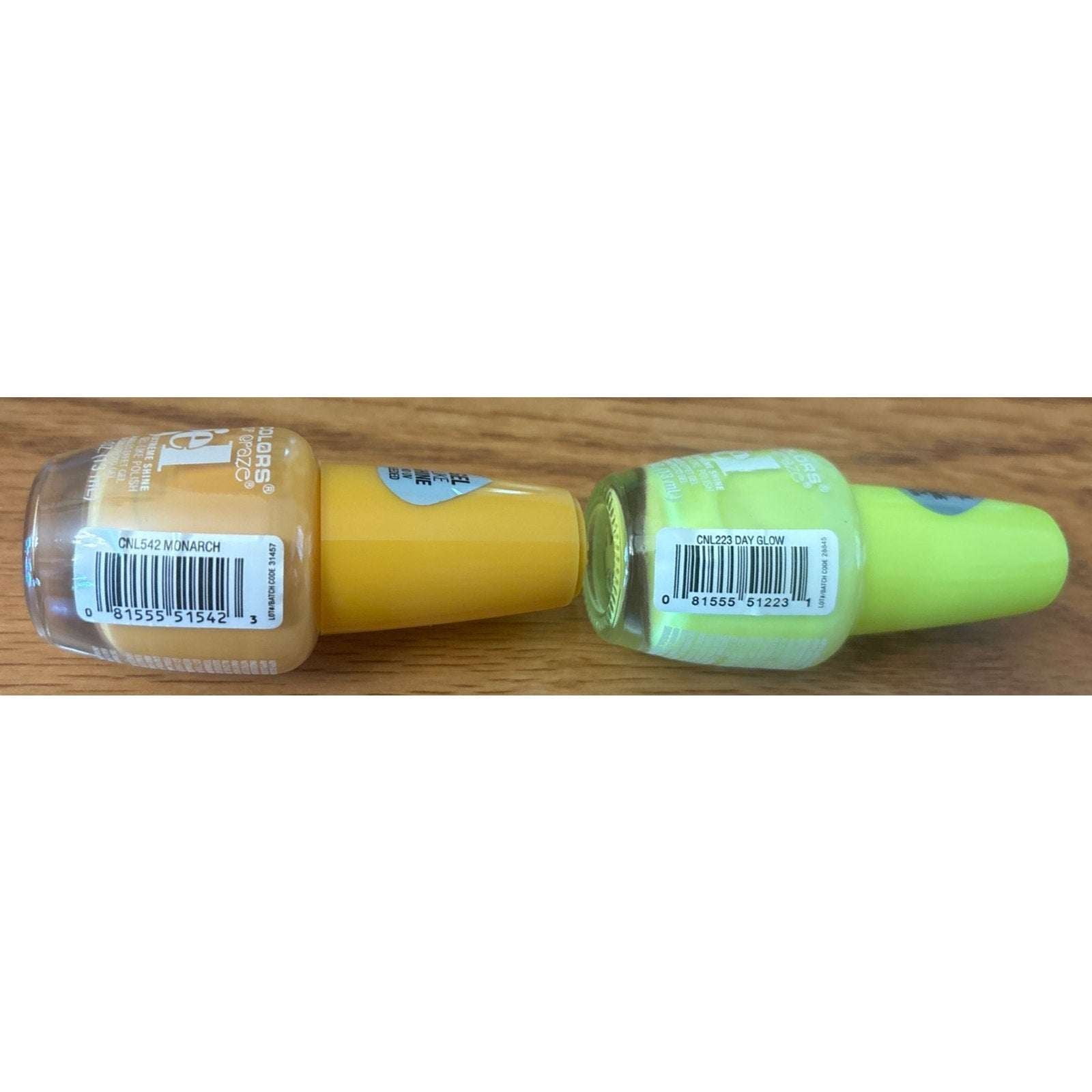 2PC LA Colors Nail Polish Color Craze Gel - No UV Needed - DAY GLOW & MONARCH