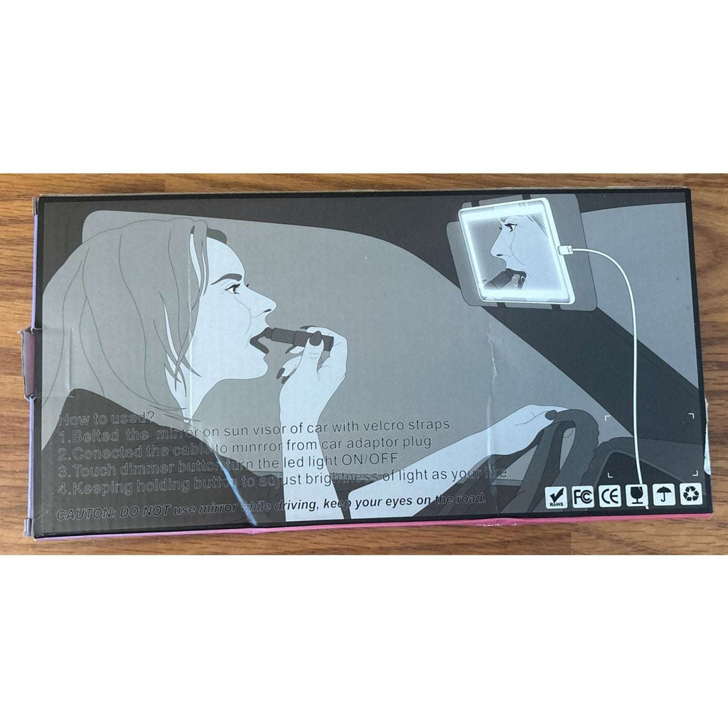 Car Sun Visor Vanity Mirror, Big Led Car Mirror w/ 3 Light Modes, 80 LEDs, Recha