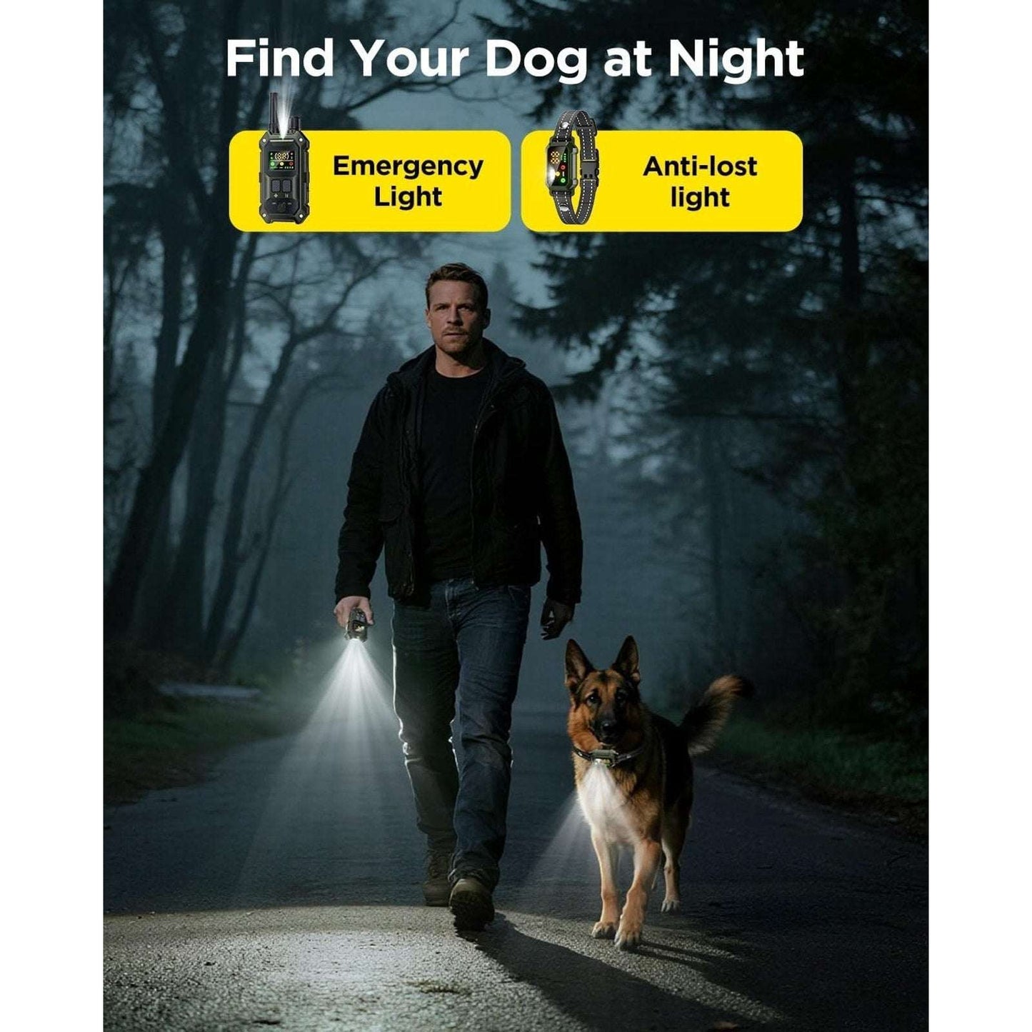 BLACKDOG Military Dog Shock Collar 4200ft Training Collar w/ Remote & LED Light