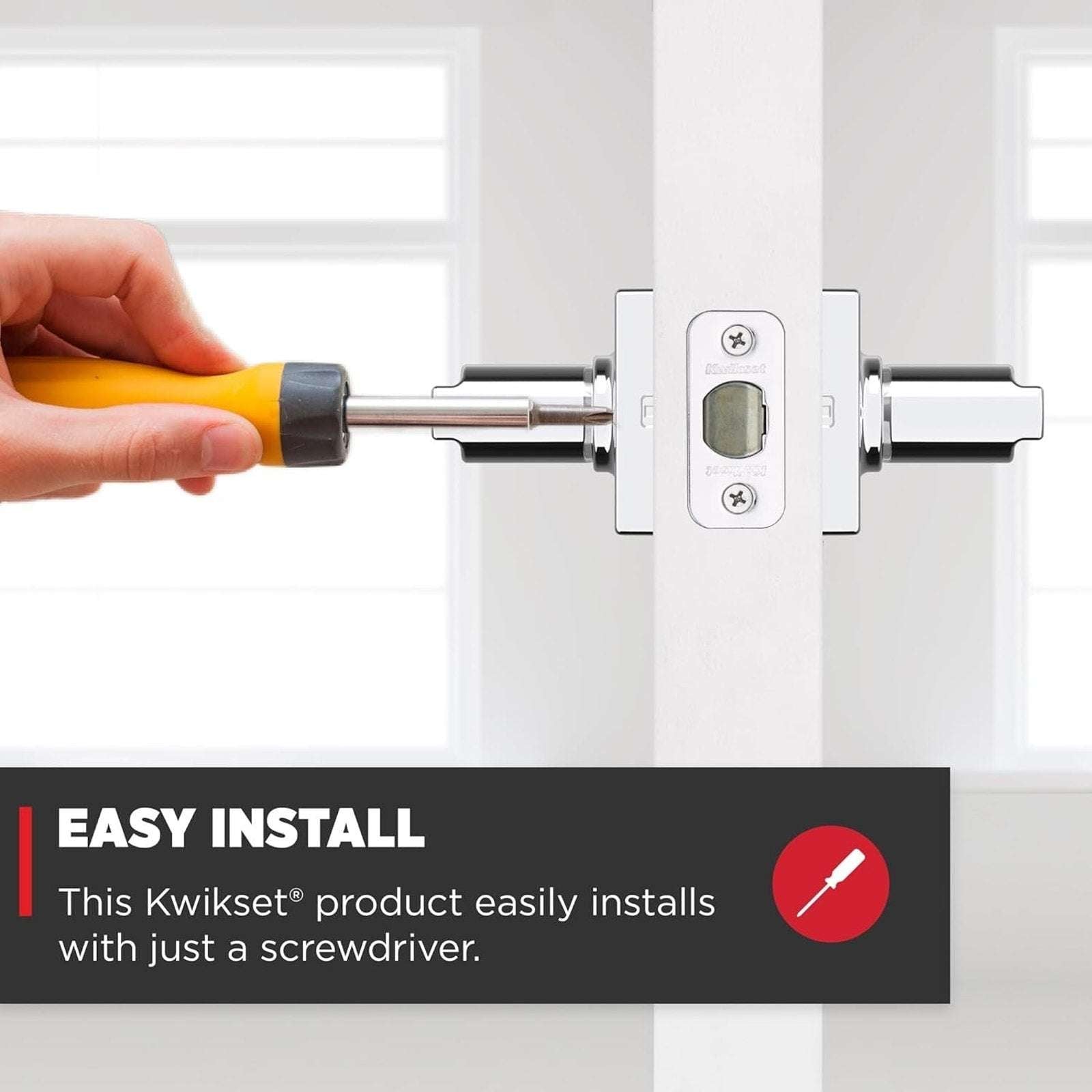 2 Kwikset 92001-605 Casey Passage Hallway Closet Door Square Lever Set in Chrome