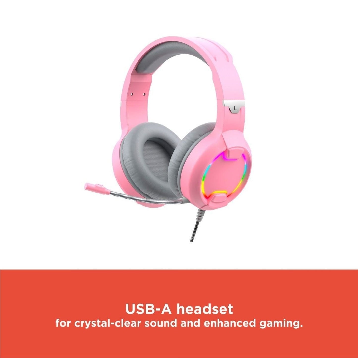 RadioShack Mistic Pink RGB Backlit Gaming Keyboard, Mouse & Pad, Headset Combo
