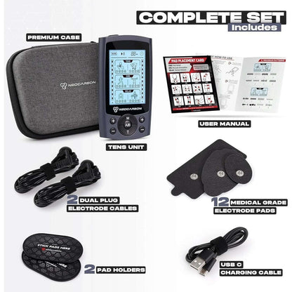 Neocarbon TENS Unit Electronic PMS Massager Machine Gray