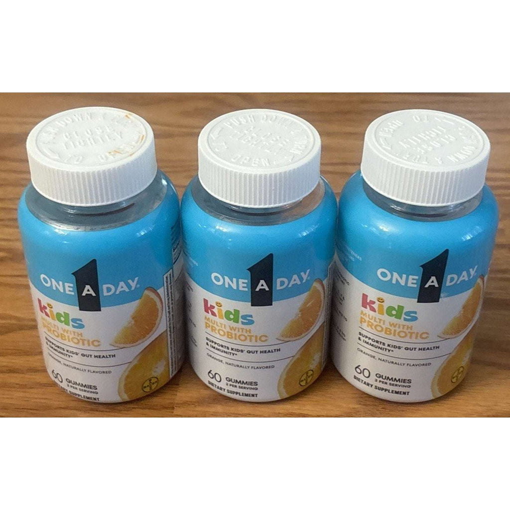 One A Day Kids Multivitamin with Probiotic Orange 60ct Gummies 3 Pack(180 Total)