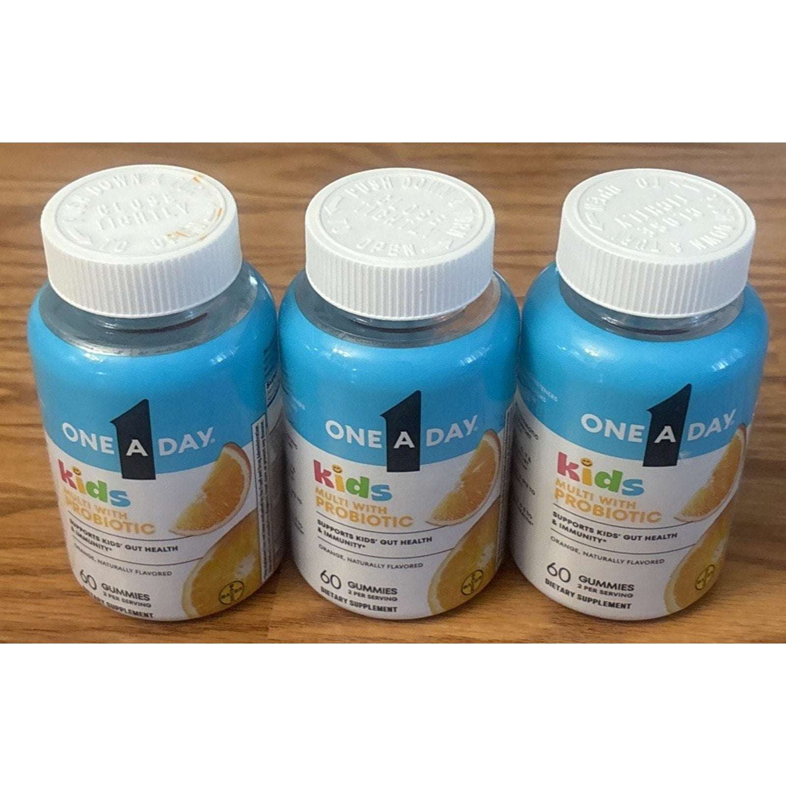 One A Day Kids Multivitamin with Probiotic Orange 60ct Gummies 3 Pack(180 Total)
