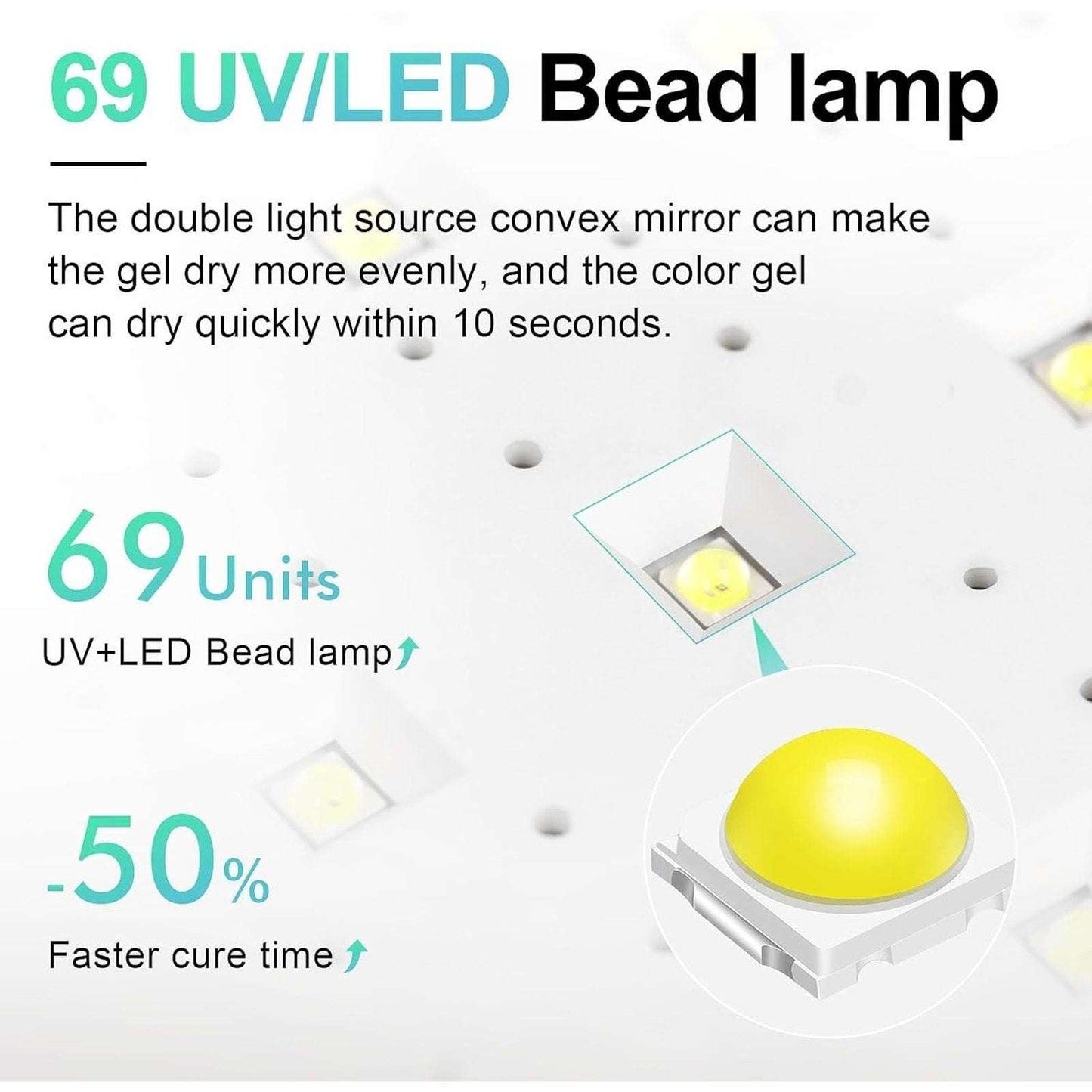 L'UGX 72W LED UV Nail Dryer Gel Polish Curing Lamp w/ Manicure Armrest Pillowtop