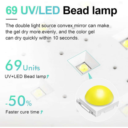 L'UGX 72W LED UV Nail Dryer Gel Polish Curing Lamp w/ Manicure Armrest Pillowtop