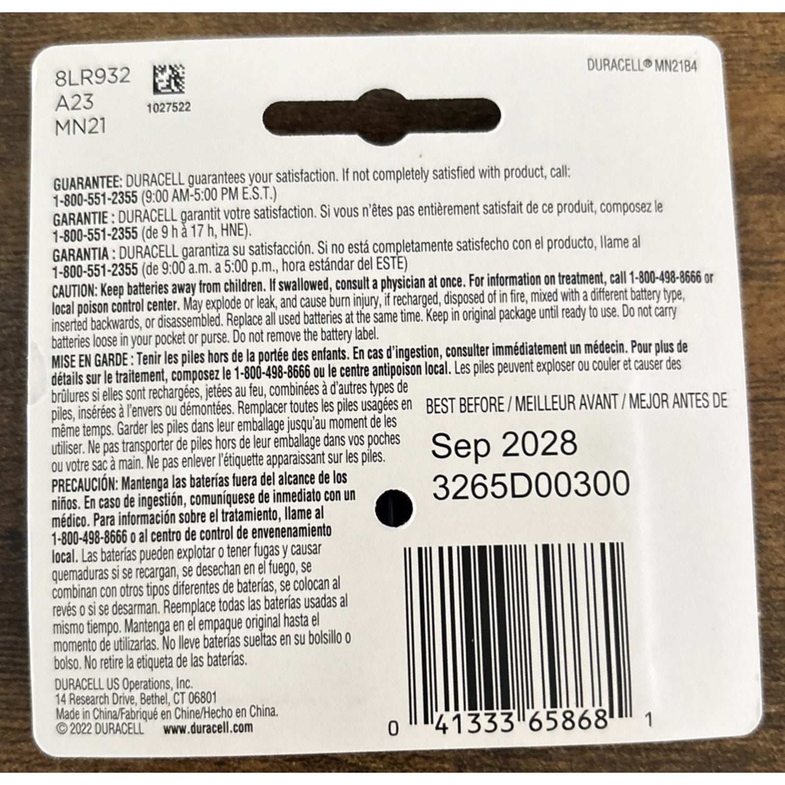 5 Packs Of 4 Duracell 12V A23 21/23 MN21 MN23 23AE 23A 23GA Security Batteries
