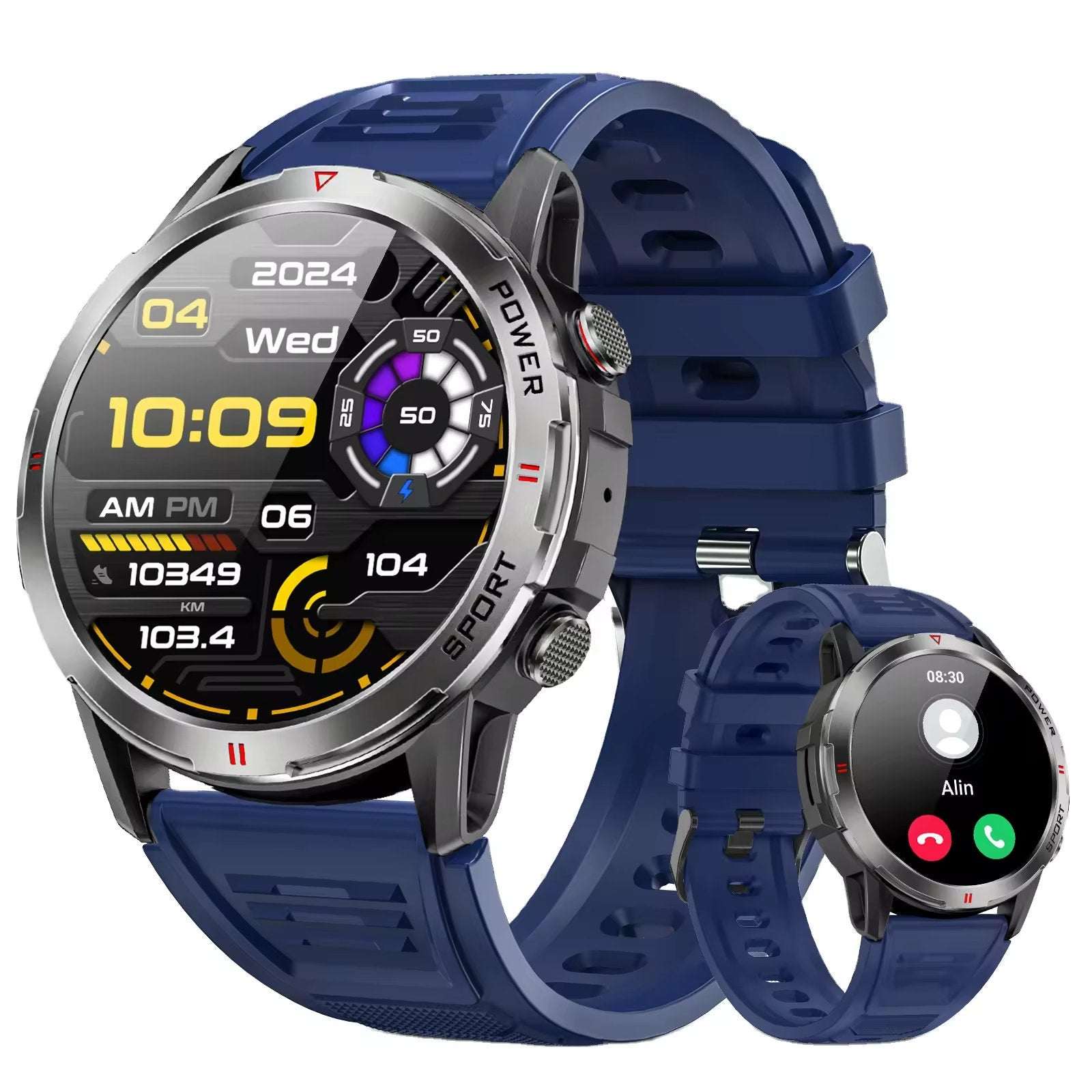 Weofly Explorer Navy 1.43" AMOLED Display Bluetooth Call Waterproof Sport Watch