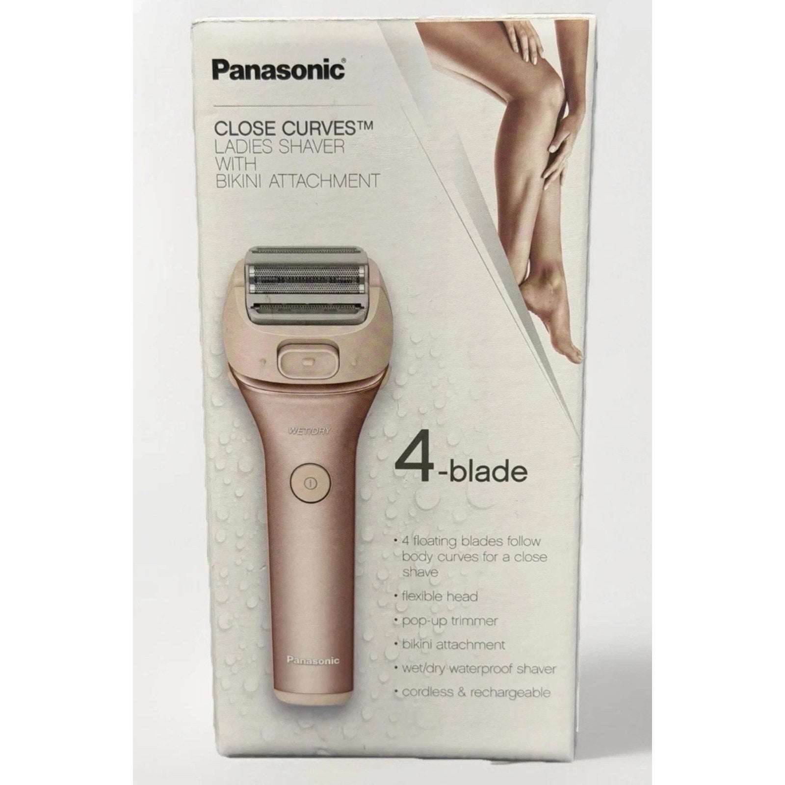 Panasonic Close Curves Wet/Dry Ladies Shaver 4-Blade w Bikini Attachment Trimmer