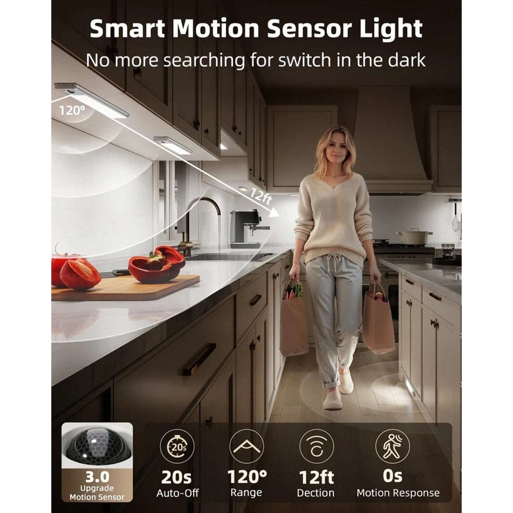 EZVALO Under Cabinet Lighting, 5Pk 10-Inch Rechargeable Motion Sensor w/ Remote