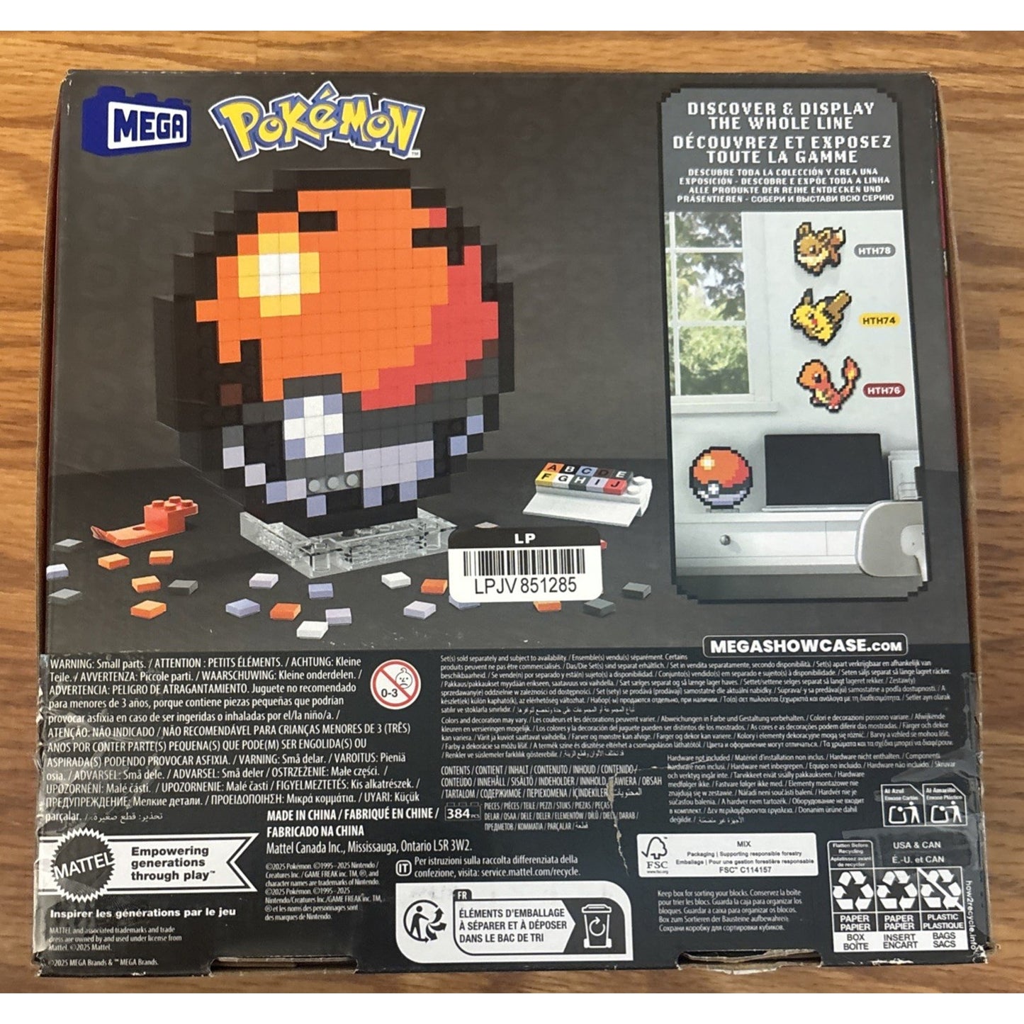 MEGA BLOKS Pokemon POKE BALL Pixel Art 384PC Building Toy Set JGG71 Retired 2025