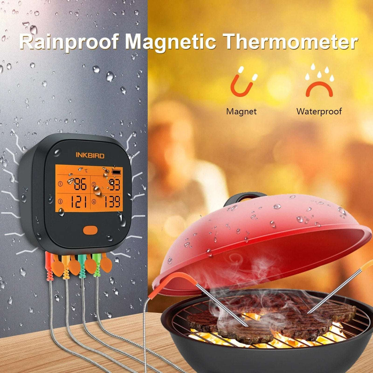 Inkbird Remote Wifi Food Thermometer IBBQ-4T BBQ Meat Cooking Kitchen Grill Tool