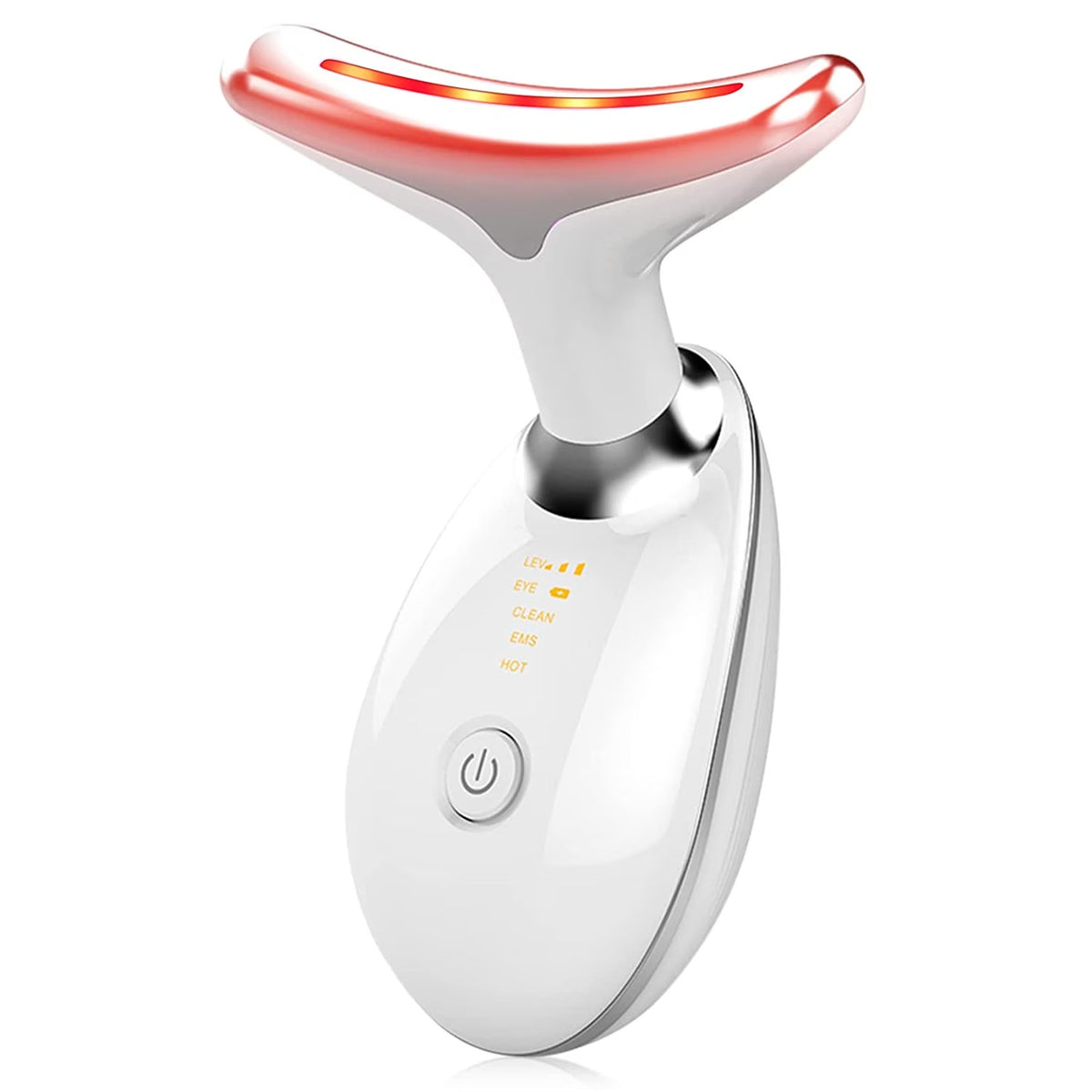 7-Color Anti-Aging Firming Face & Neck Massager w Heat EMS Red Light Beauty Devi