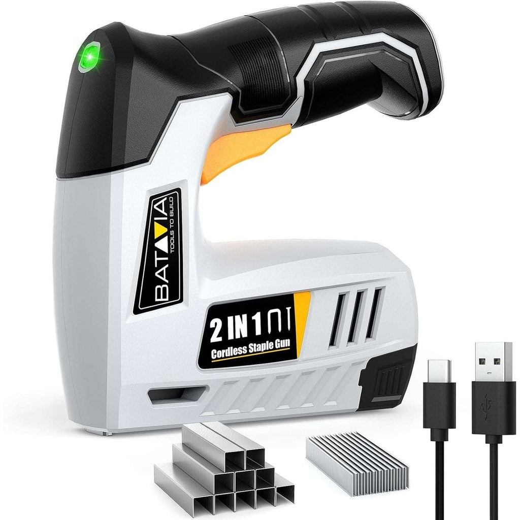 BATAVIA 2-in-1 Electric Staple Gun & Brad Nailer Kit Cordless w/ Triple Safety