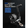 800LBS Hand Crank Winch 26FT Cable Towing ATV Boat Trailer 2-Way Ratchet 3.2:1