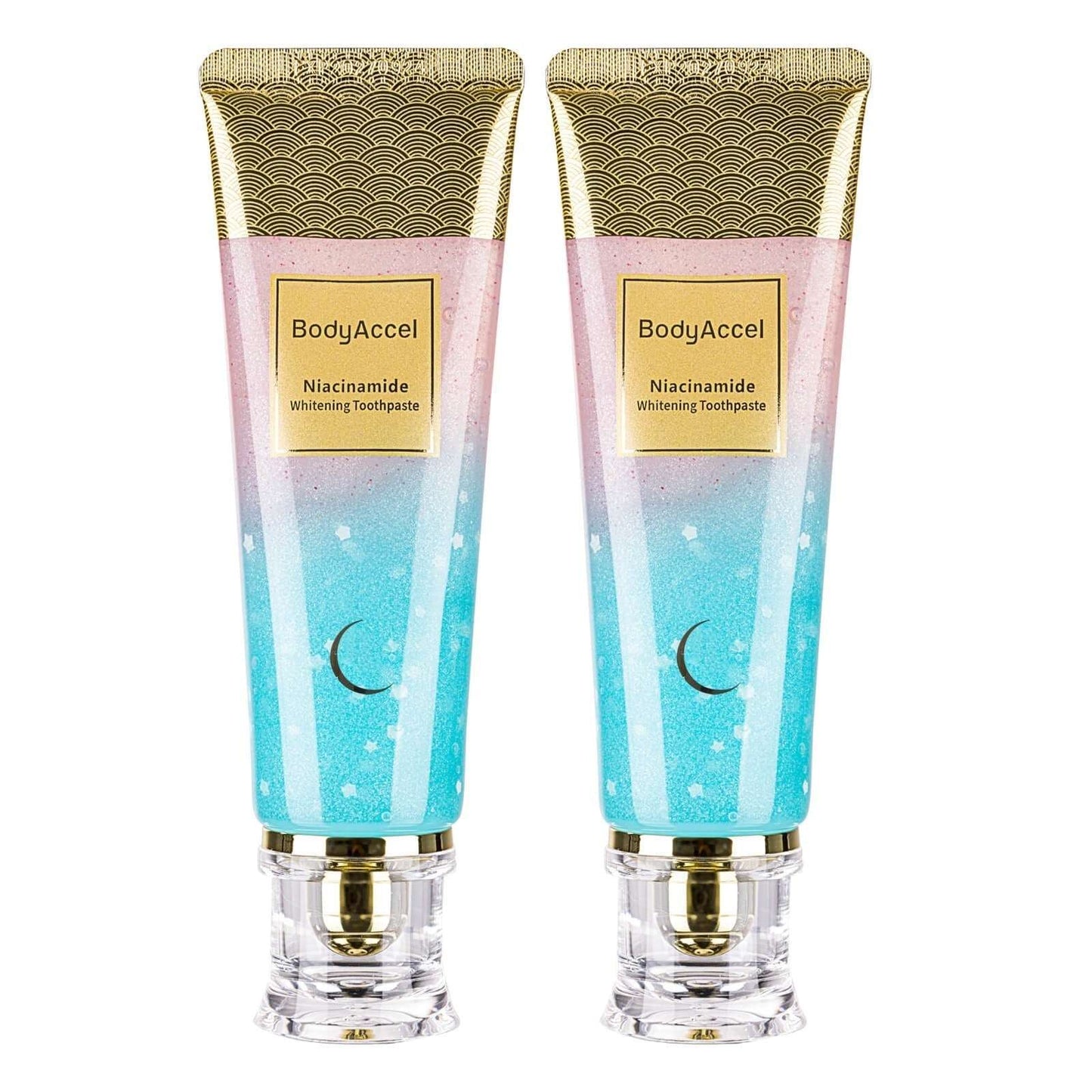 2 Tubes BodyAccel Niacinamide Fluoride-Free Whitening Toothpaste 3.5oz Exp 2028