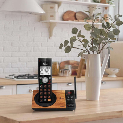 CL82167 DECT 6.0 Cordless Phone w/ Answering Machine, Call ID/Block Wood Grain