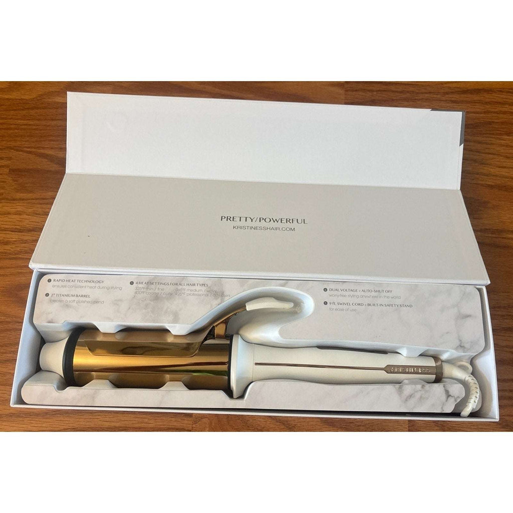 Kristin Ess Soft Bend 2" Titanium Curling Iron Rapid Heat, 4 Heat Setting, Dual