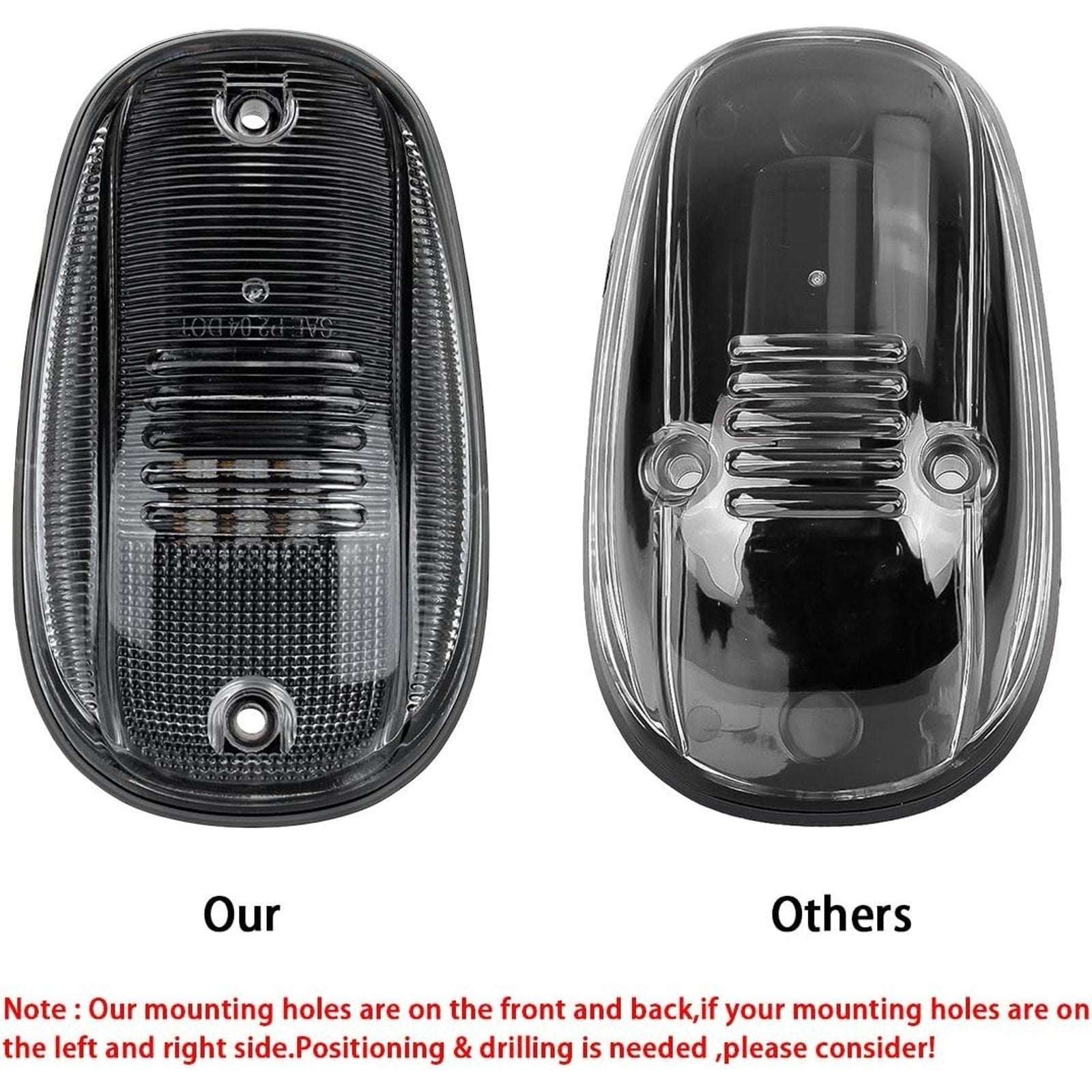 Partsam LED Cab Marker Roof Running 9LED Amber Top Lights Clear Lens Dodge Ram