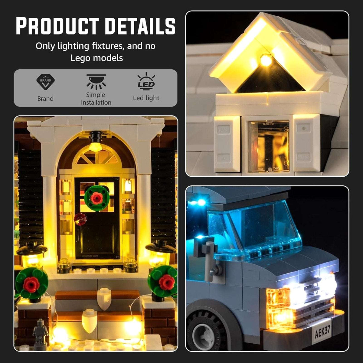 LED Light Kit for Lego Home Alone House 21330 - Upgraded Layered Lighting Design