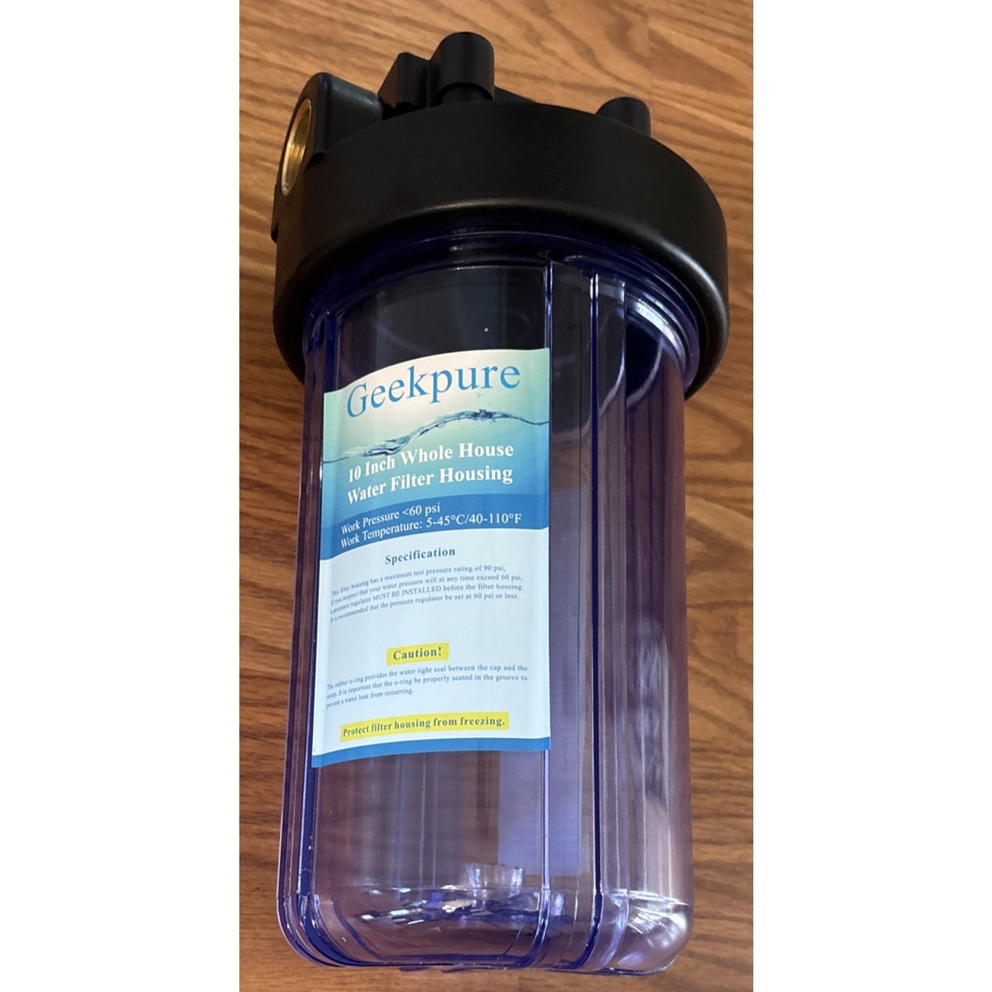 Geekpure 10 Inch Whole House Water Filter Housing 1"NPT Fit 4.5" x 10" Filters