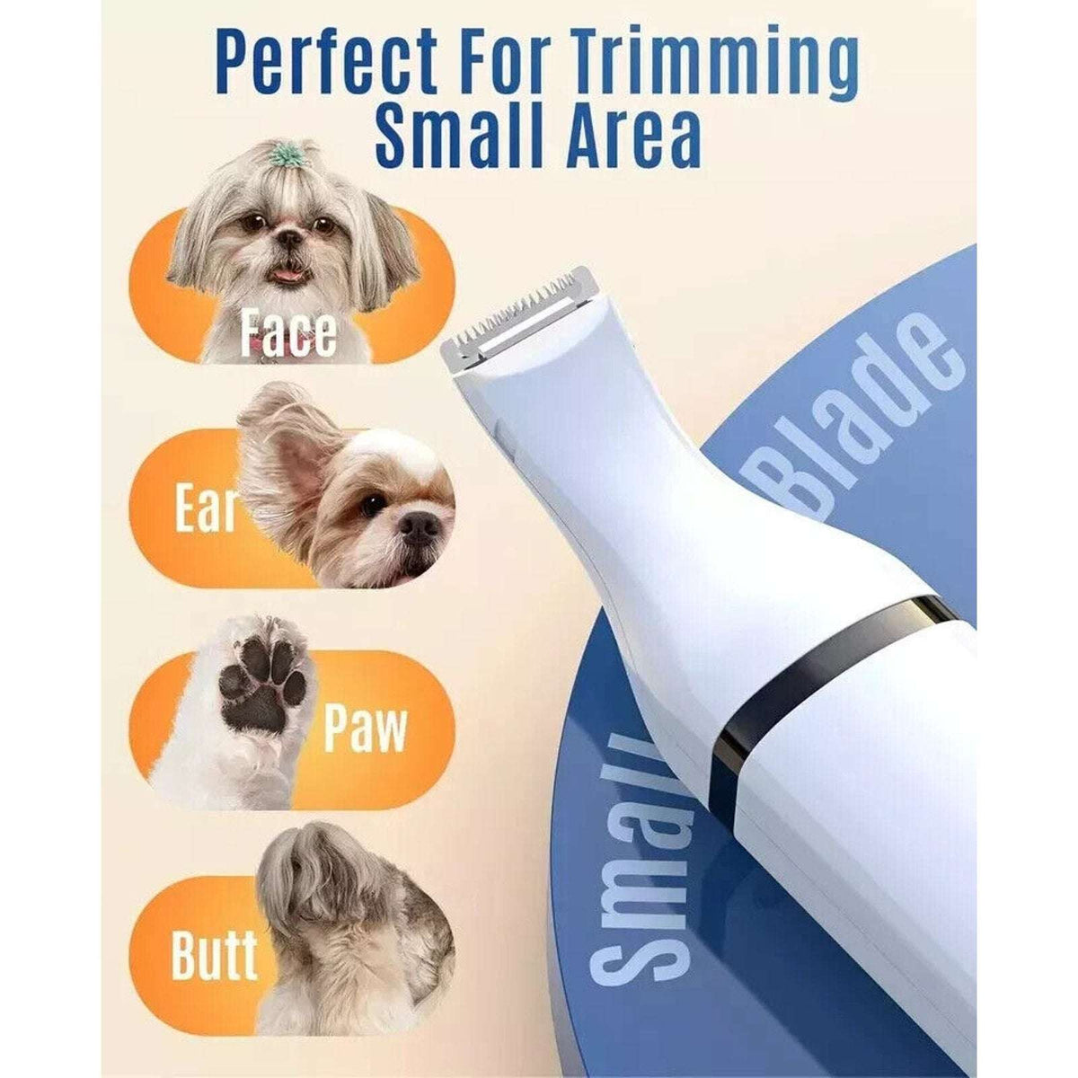 oneisall Dog Paw Trimmer, Cordless Rechargeable Paw Trimmer w Double Blades NEW