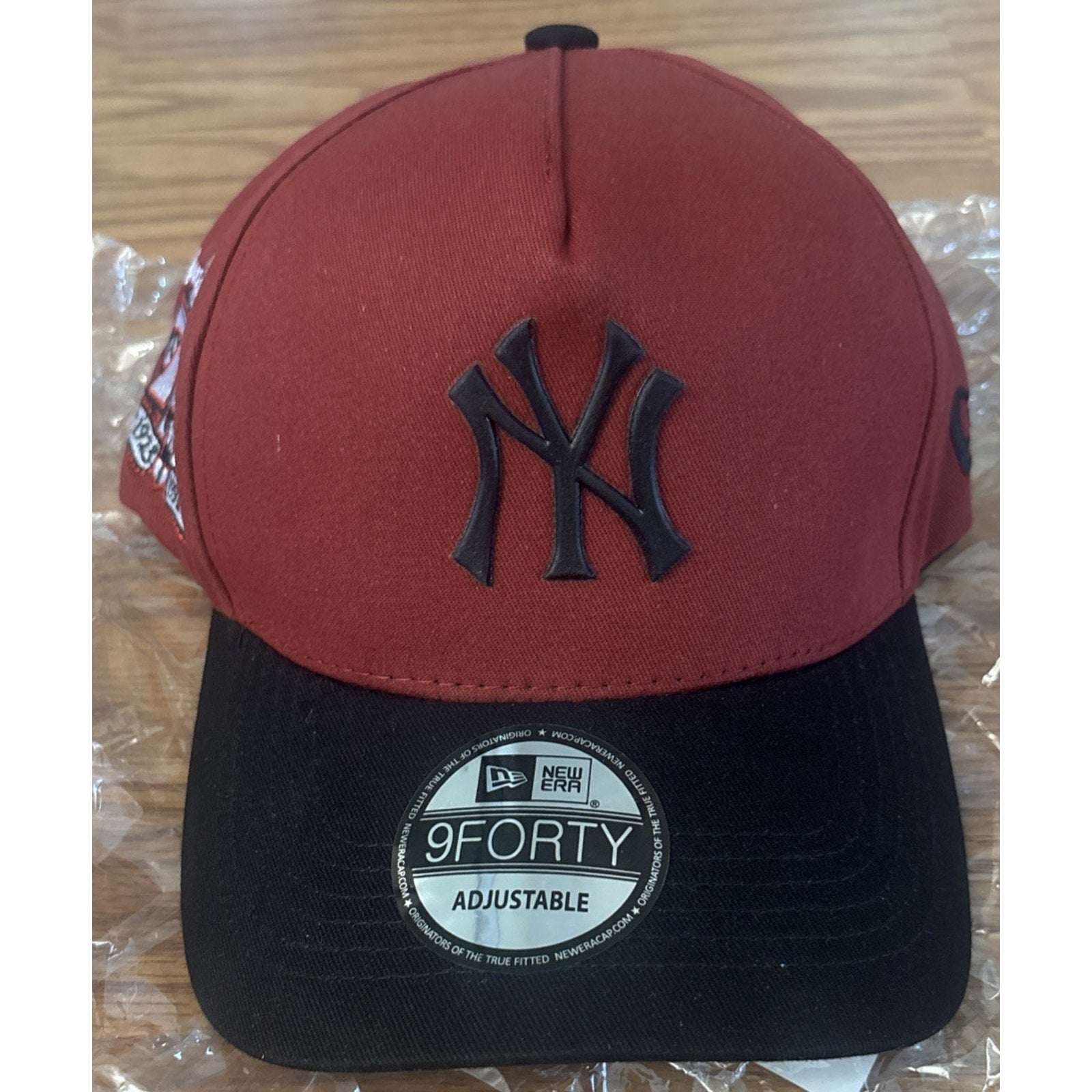 New Era 9FORTY New York Yankees 75th Anniv. A-Frame Snapback Hat Cap Red & Black