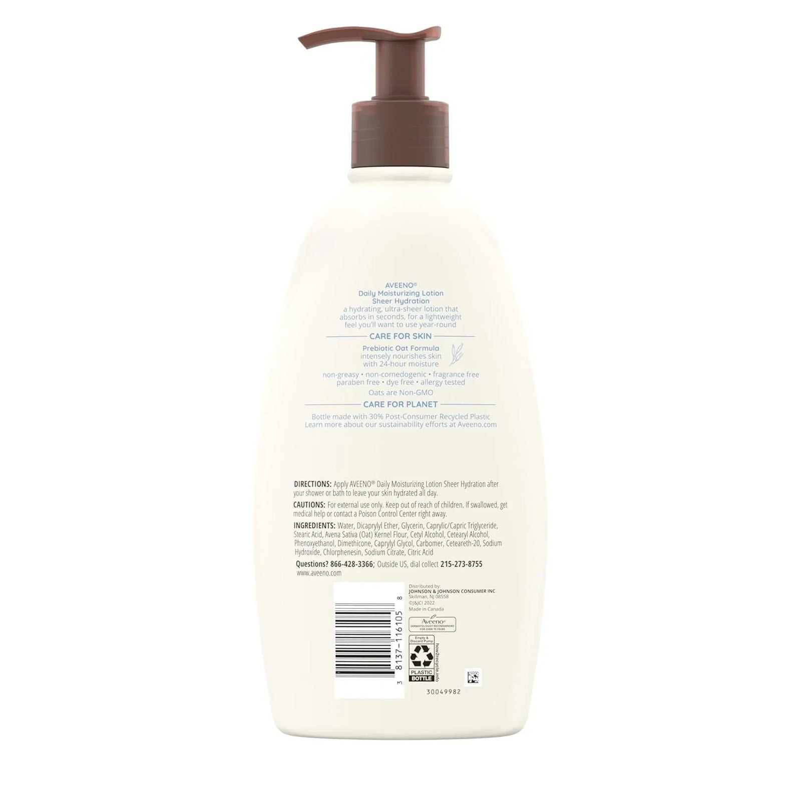 4 Pack Aveeno Daily Moisturizing Body Lotion Sheer Hydration 18 fl oz w/ Pump