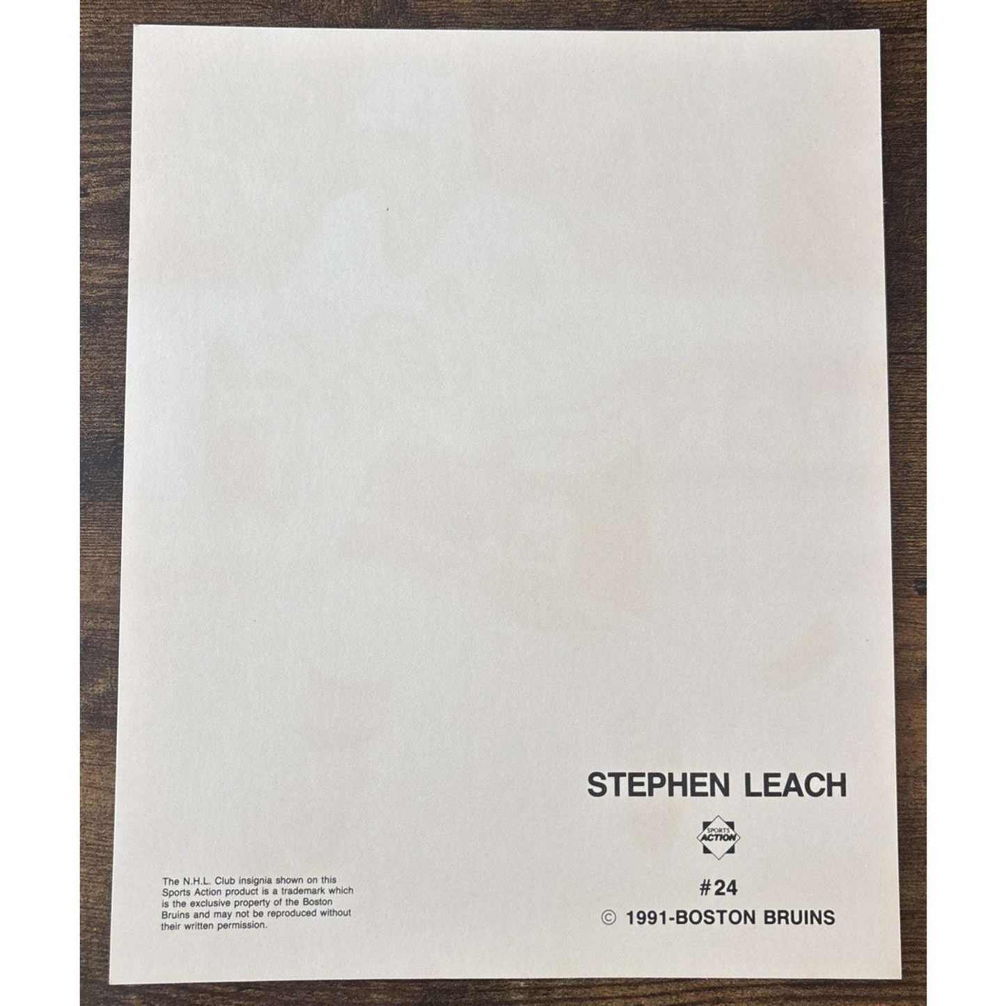 NHL Boston Bruins STEVE LEACH #24 Game Sports Action Color 8 x 10 Photo Picture