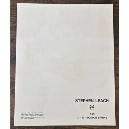 NHL Boston Bruins STEVE LEACH #24 Game Sports Action Color 8 x 10 Photo Picture