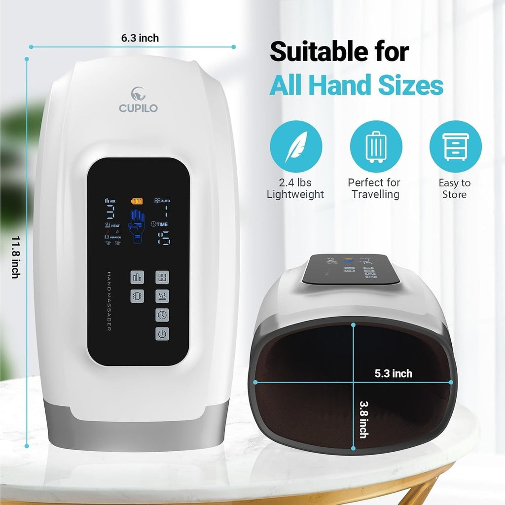 Hand Massager w/ Heat & Compression 6 Level Compression 6 Mode w/ Pressure Point