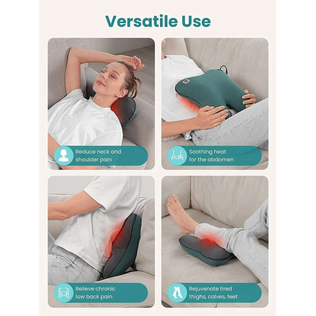 Bob and Brad Shiatsu Neck Back Massager with Heated Deep Kneading Massage Pillow