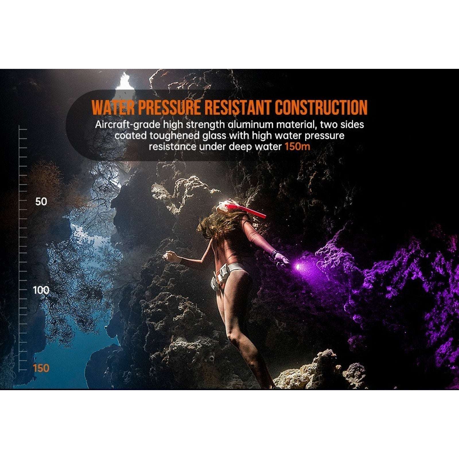 OrcaTorch D530-UV Scuba Diving Underwater Video & Photography UV Dive Light Kit