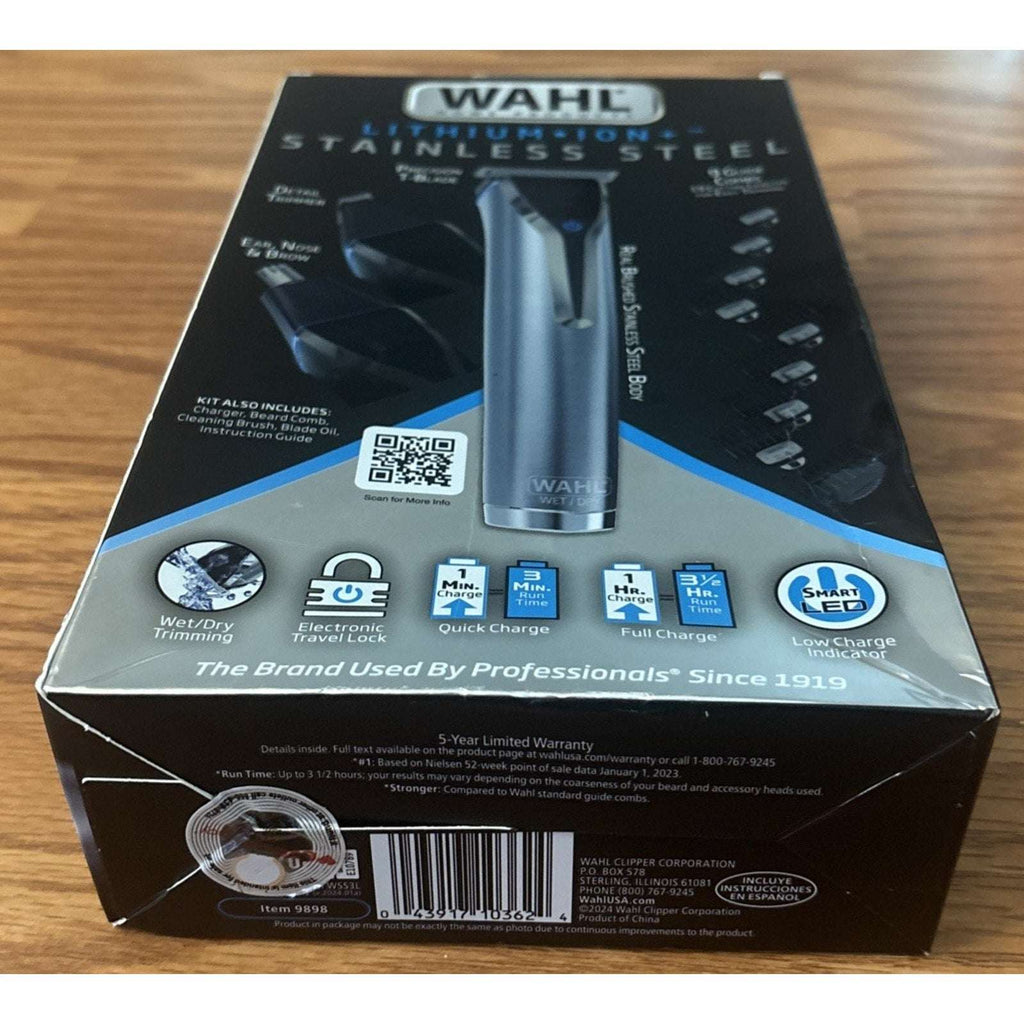 Wahl Lithium-Ion Stainless Steel All In One Waterproof Grooming Trimmer Cordless