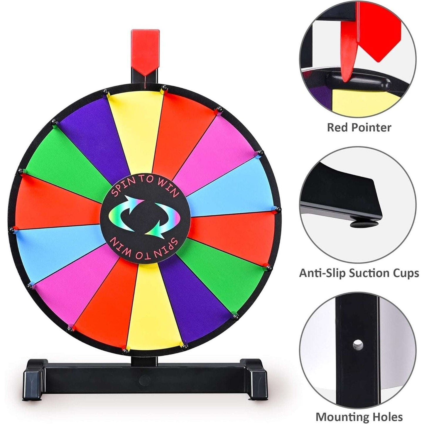 Winspin Customizable 14 Slot Spinning Prize Wheel Colorful Chore/Activity Wheel