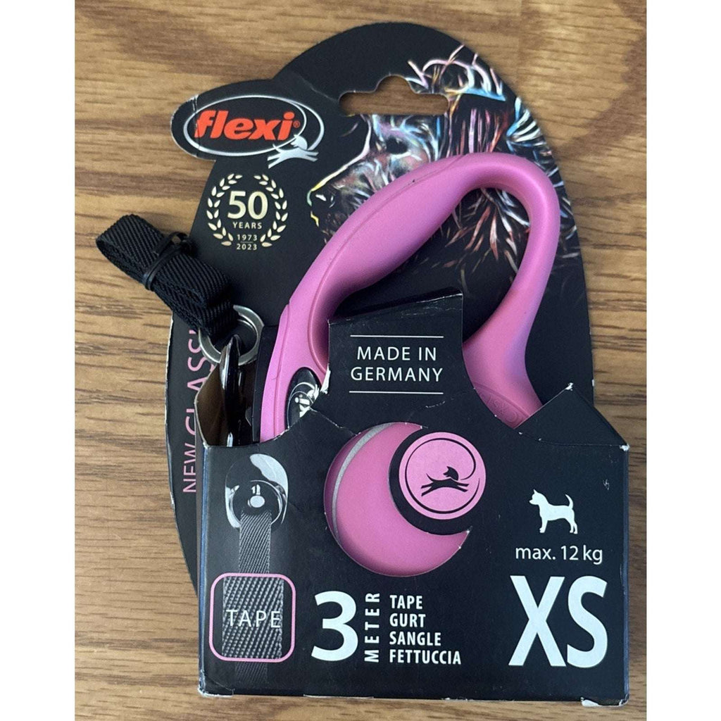 FLEXI New Classic Tape Retractable Dog Leash XS XSmall Pink 10ft Up to 26lbs