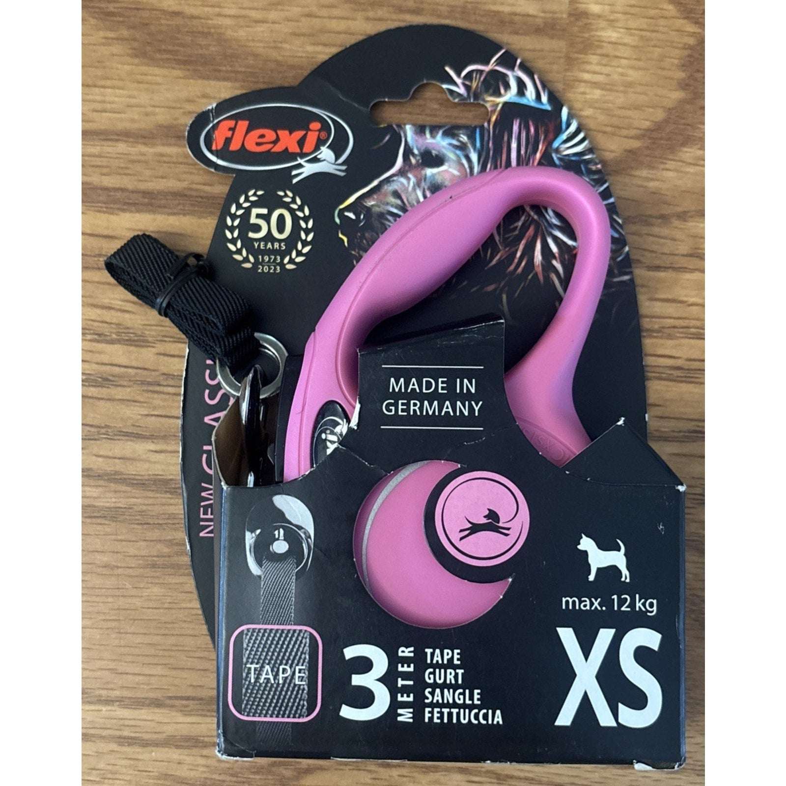 FLEXI New Classic Tape Retractable Dog Leash XS XSmall Pink 10ft Up to 26lbs