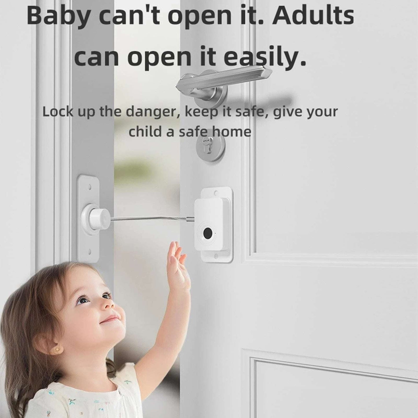 Fingerprint Fridge Lock - Child & Pet Proof Security for Drawers Balcony Doors