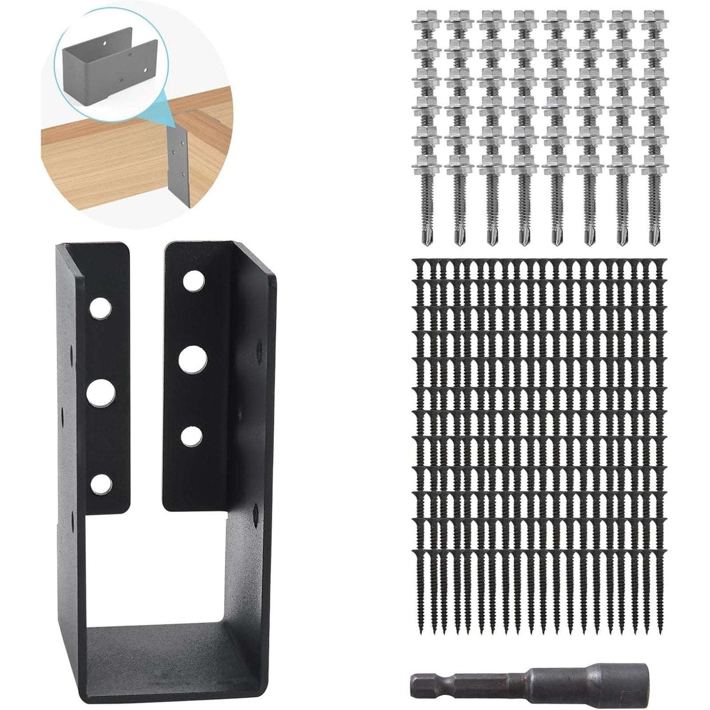 24 Concealed Joist Hanger Flange Powder-Coated Steel Bracket for 2x4" Beam Swing