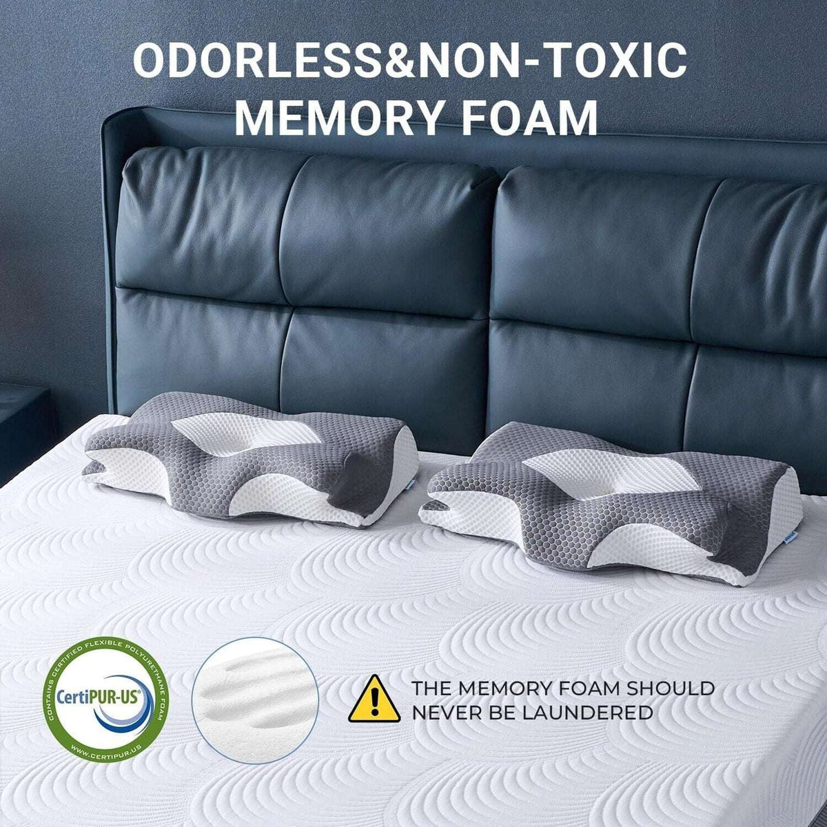 Elviros Cervical Memory Foam Pillow Neck & Shoulder Pain Ergonomic All Sleepers