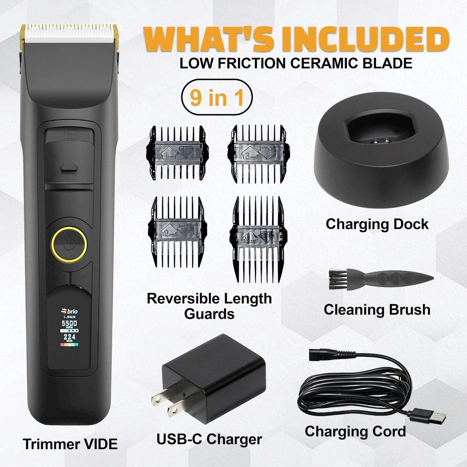 Brio Beardscape V2 Beard & Body Trimmer Cordless w/ Low Friction Ceramic Blade